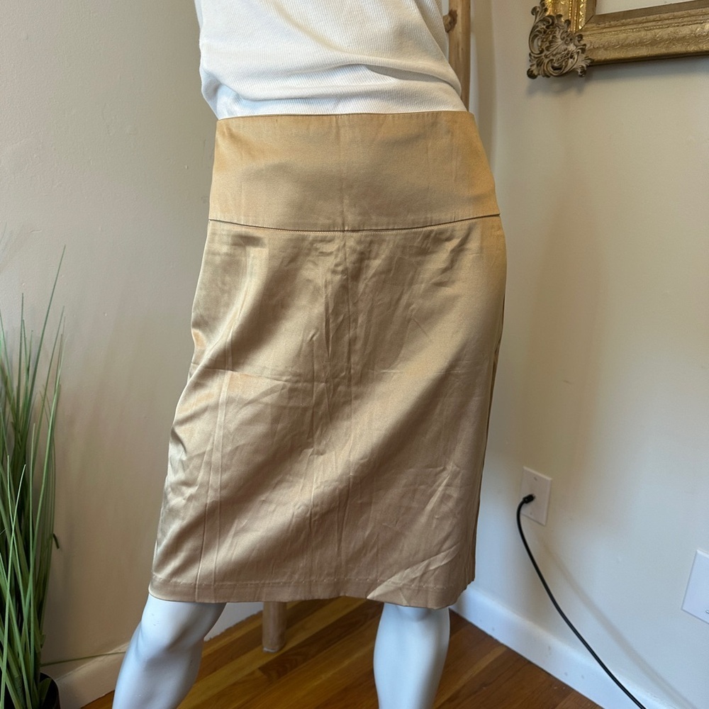 Lipsy Vintage Y2K Shiny Gold Pencil Skirt Large